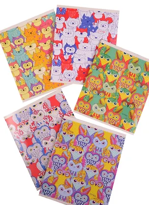 Тетрадь в клетку Unnika, "Разноцветные звери (орнамент)", 48 листов, в ассортименте 243765