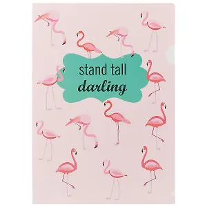 Папка-уголок А4 "Фламинго", пластик 0,18мм