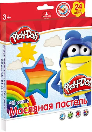 Набор для творчества Play Doh Масляная пастель  24 цв., 2 раскраски 321259