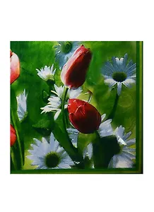 Салфетки бумажные Тюльпаны с ромашками (1019210) (33х33см) (набор/20шт.) (Страна Карнавалия) (упаковка)