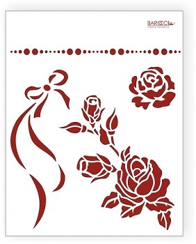 Трафарет пластиковый многоразовый Розы (20х25) (Л-009) 2282471 — 1