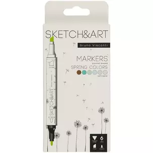 Маркеры для скетчинга 06цв "SKETCH&ART" Весенний пейзаж, Bruno Visconti — 2884596 — 1