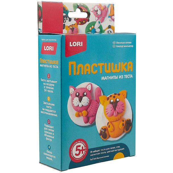 Набор для творчества Lori. Пластишка. Магниты из теста «Веселые котики» 2743107 — 1