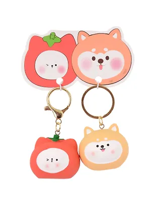 Брелоки парные Котик-томат и Собачка-картошка (ПВХ) (5х4) (12-NVEB-6) 3078830
