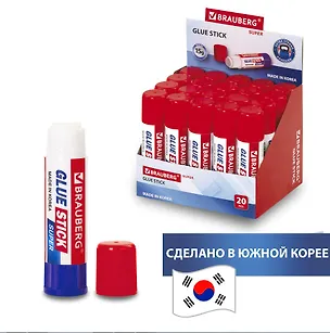 Клей-карандаш 15г "SUPER" BRAUBERG 2937174