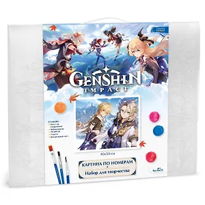 Картина для раскрашивания по номерам. Геншин. Снежная тень. 40х50 см