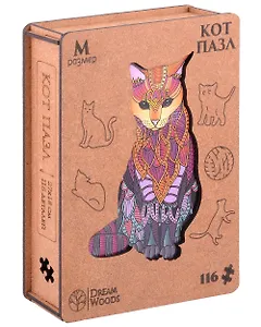 Пазл фигурный «Кот», 91 деталь/116 деталей