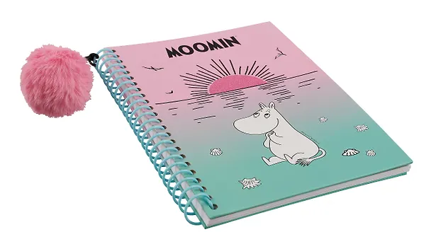 Книга для записей А5 48 листов "Moomin" евроспираль, с подвеской-помпоном, с наклейками 3026664 — 2