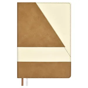 Ежедневник недат. А5 160л "Бакстер" коричневый, белый, кожзам, тв.переплет, карман, офсет, ляссе