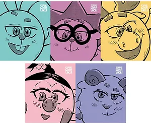 Тетрадь в клетку Hatber, "Смешарики", 24 листа, в ассортименте