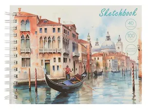 Скетчбук А6+ 40л "Венеция" 100г/м2, мат.ламинация, евроспираль, 7БЦ, офсет 3069340