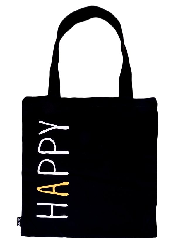 Сумка-шоппер Happy, черная (текстиль) (40х32) (СК2021-78) 2837359 — 1