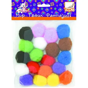ACTION! Fancy Помпоны d=3 см, 20 шт., в блист. FD020010