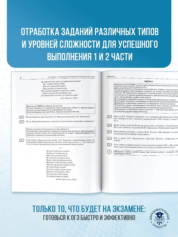 Книга ОГЭ-2026. Литература. 10 тренировочных вариантов экзаменационных работ для подготовки к основному государственному экзамену (Елена Зинина, Алексей Федоров) — 8