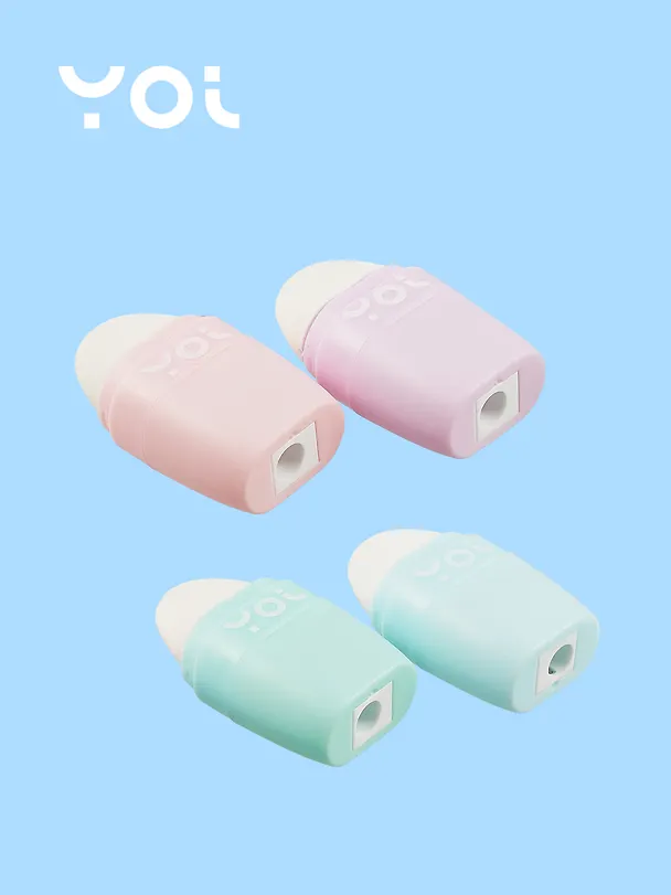 Точилка «Pastel», 1 отверстие, пластик, Yoi, с ластиком, в ассортименте 3020185 — 2