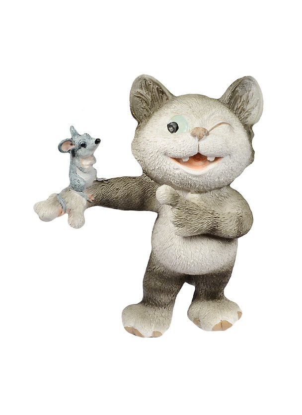 Фигурка Кот с мышкой 15см (450-525) 2536304 — 1