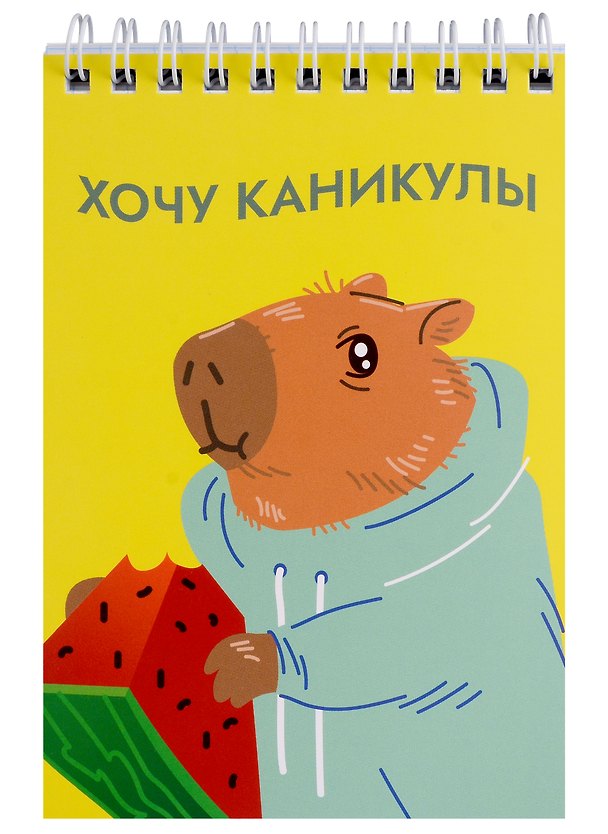 Блокнот А6 60 листов, клетка, "Капибара" гребень 2990708 — 1
