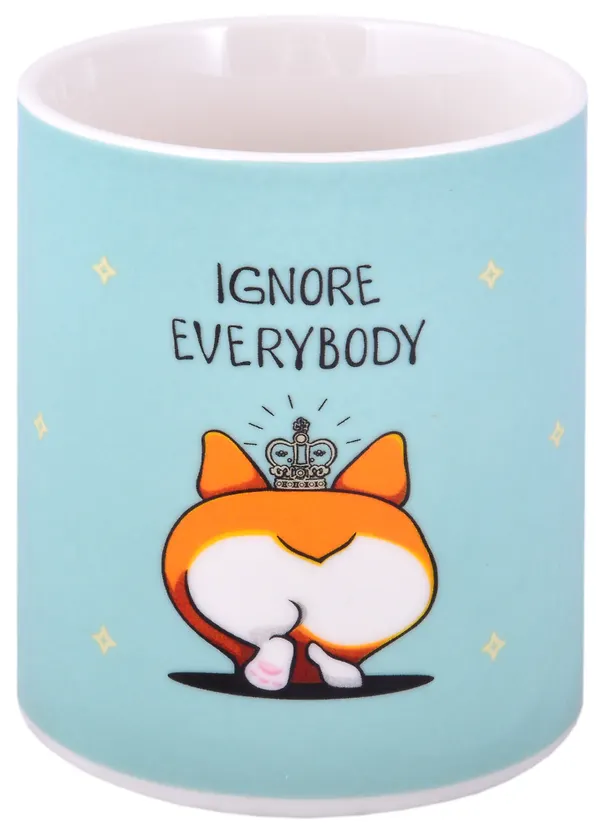 Кружка Корги с короной Ignore everybody (керамика, деколь) (330мл) (коробка) 2854789 — 1