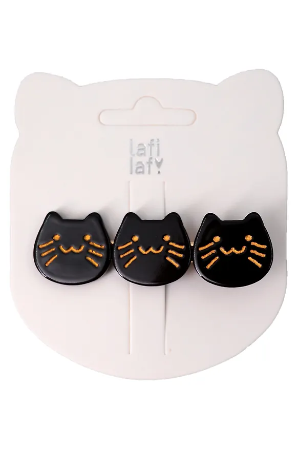 Заколка Котики черные (пластик) (6,5см) (12-Isa-4) (Lafilaf) 3125130 — 2