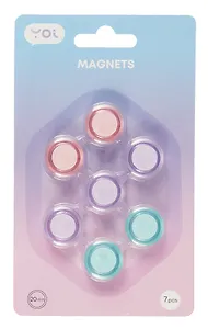 Магниты Yoi, Pastel, прозрачные 20 мм 7 штук