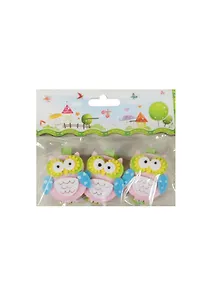 Набор из 3-х прищепок Совы (розовые) (11069802) (пакет с хедером)