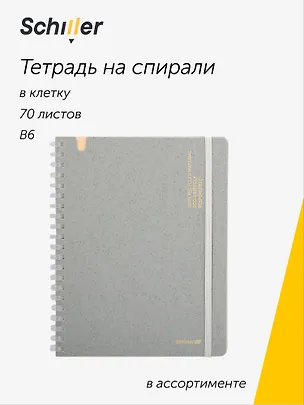 Тетрадь общая «ECO» в ассортименте, 70 листов в клетку, B6 - Schiller 3116046