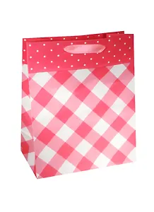 Пакет подарочный бумажный А4 26*32*12.5 "Клетка диагональная", женский, матовый ламинат, Kairui