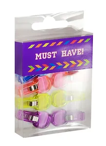 Зажимы для бумаг 08шт "Лопатки" цветные, НЕОН, пл.уп., MUST HAVE!