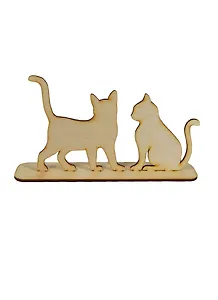 Фигурки для интерьера Кошки 1 на подставке (141504) (197х40х103мм) (Игрушка из дерева)