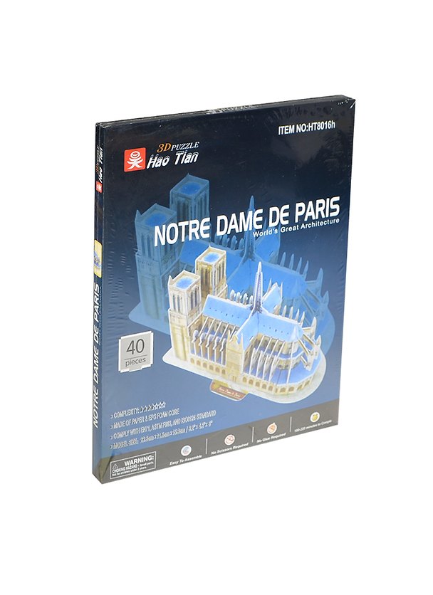 Конструктор 3D Собор (Notre Dame de Paris) (124387) (40шт) (23,3х11,5х15,3см) (3D Puzzle Hao Tian) 2420333 — 1