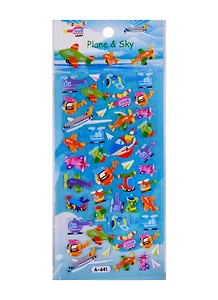 Стикеры зефирые Самолеты микс