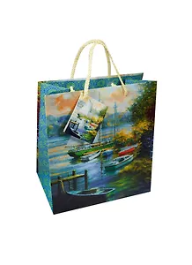 Пакет подарочный бумажный А5 20*24 ламинат, универ./муж.тематика, ассорти BC, Арт-Дизайн