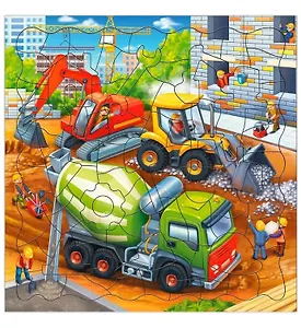 Пазл фигурный на подложке "Стройка", 80 деталей