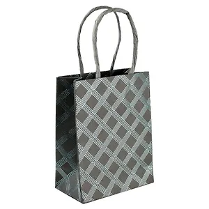 Пакет А6 14*11*6 "ГОЛУБОЙ НА ЧЕРНОМ" Новый год, крафт 