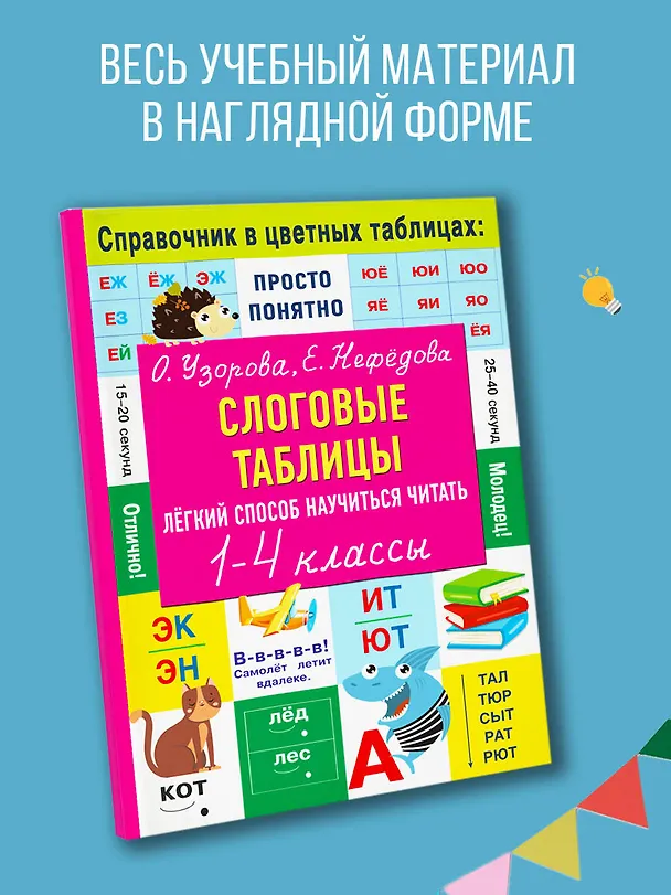 Книга Слоговые таблицы. Легкий способ научиться читать 1-4 классы (Елена Нефедова, Ольга Узорова) — 5