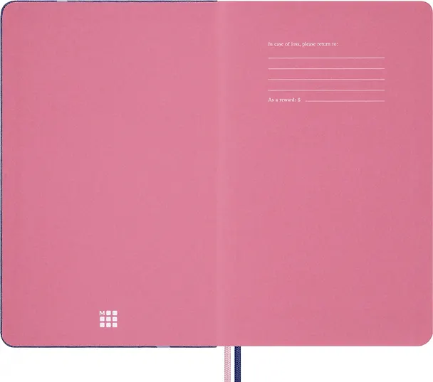 Книга для записей А5, 88 листов в линейку "Le Sakura Large", синяя, обложка текстиль, Moleskine 3130353 — 3