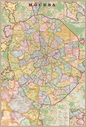 Книга Карта "Москва современная" экодизайн, 1,07х1,57 м, масштаб 1:34 000 ()