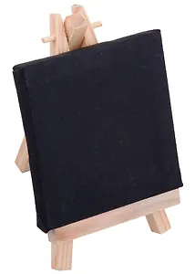 Холст на мольберте 8*8см, черный, в инд.уп.