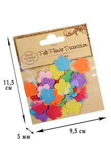 Фетровые цветочки микс, 2см, 40шт (D26001240)