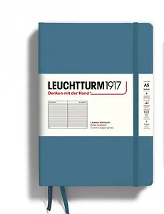 Книга для записей A5 125л лин. "Classic" тв.обл., синий камень, Leuchtturm1917