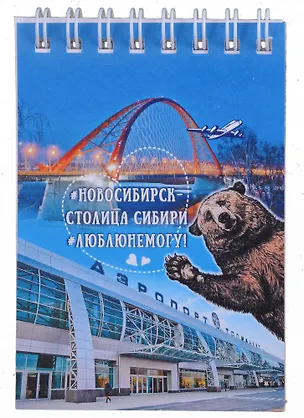 ГС Блокнот Новосибирск Аэропорт медведь 72х105мм 2903190