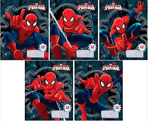 Тетрадь в линейку Disney, Spiderman, 12 листов, в ассортименте 225358