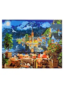 Холст с красками по номерам "Озеро в Гельштате", 30 х 40 см