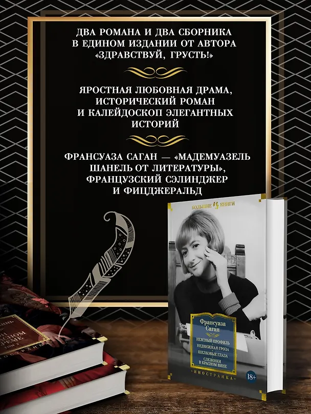 Книга Неясный профиль. Недвижная гроза. Шелковые глаза. Слезинки в красном вине (Франсуаза Саган) — 6