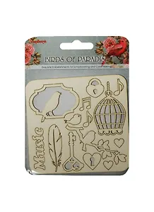 Набор вырубок из чипборда №2 Райские Птицы (SCB62000111) (10х10см) (упаковка)
