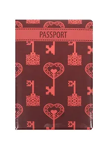 Обложка для паспорта Ключи на красном фоне