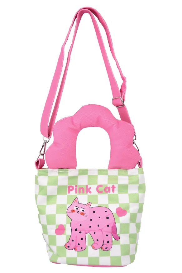 Сумка с волнистой ручкой Pink Cat (текстиль) (20х16) (12-Lanxi-A12) 3127827 — 8