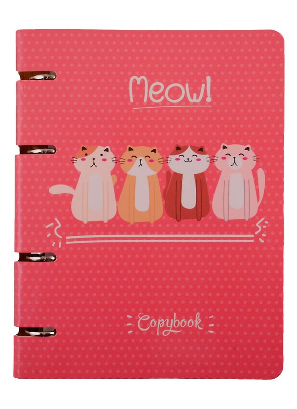 Тетрадь на кольцах «Cute & Funny. Meow» 100 листов в клетку, А5, сменный блок - Unnika 252448 — 1