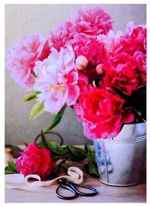 Алмазная мозаика квадратная 22x32 (класс.) (25 цв.) Свежесрезанные розовые пионы. ( Арт. F3-027) 2877964