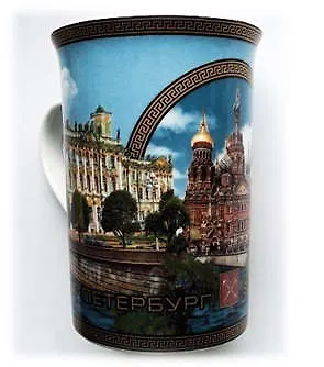 Сувенир, МедВс, Кружка Спас-на Крови/Эрмитаж деколь 11см 6,8см, 350мл  без коробки [46-8141] 324781 — 1